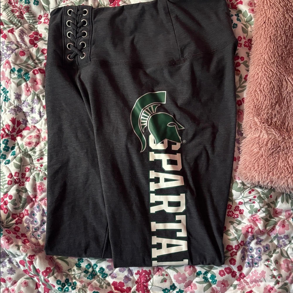 PINK Victoria's Secret Michigan State University Leggings MSU SPARTANS